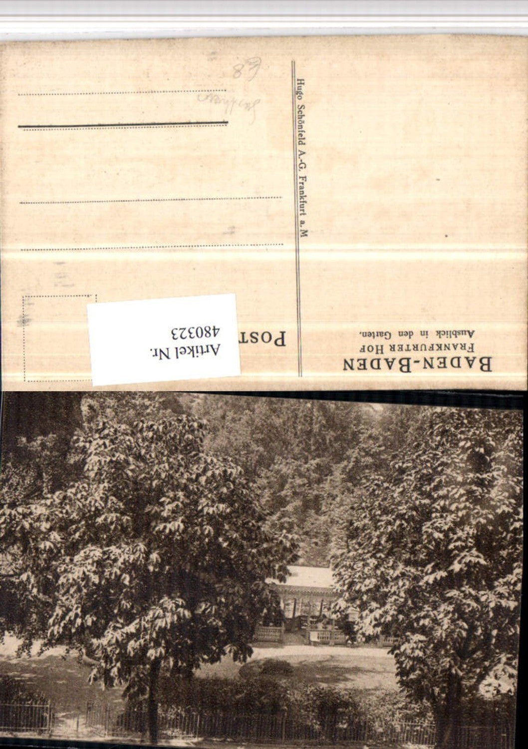 480323,Baden-Baden Frankfurter Hof Gasthaus Garten