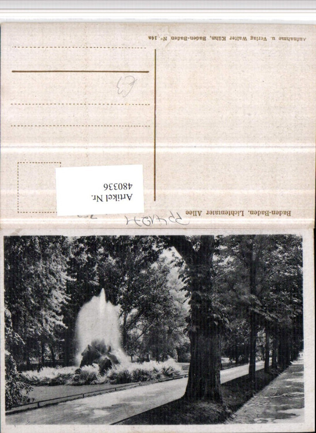 480336,Baden-Baden Lichtentaler Allee Brunnen