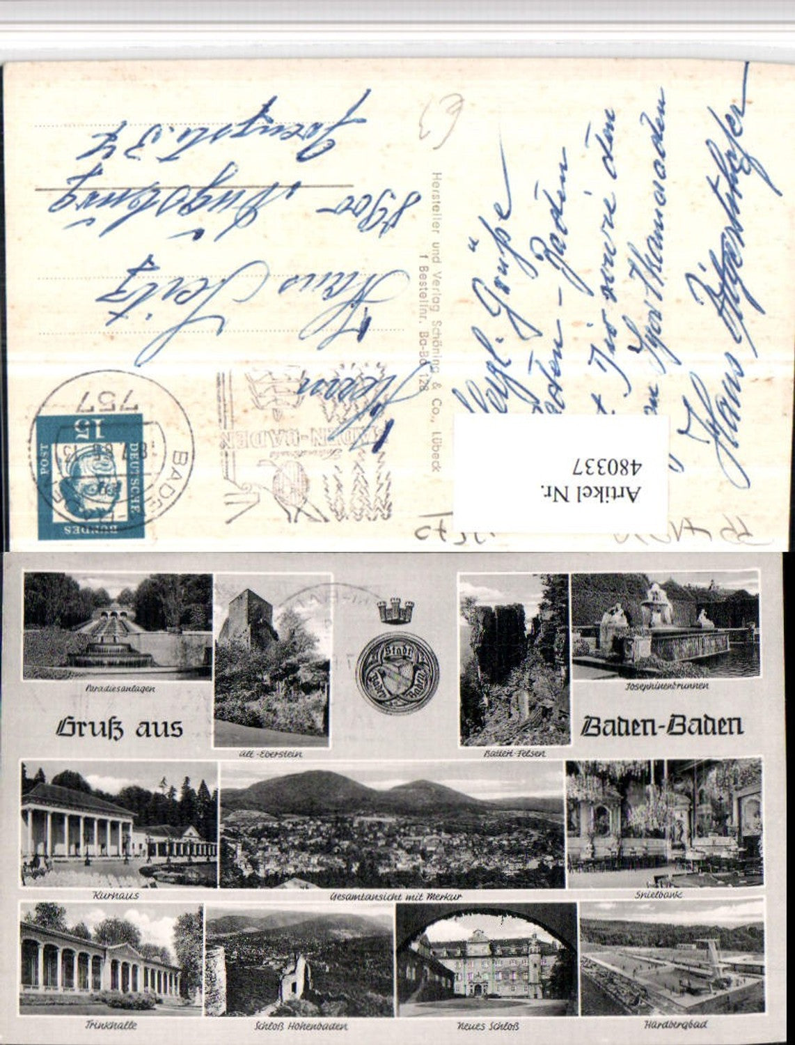 480337,Baden-Baden Totale Spielbank Freibad Schloss Mehrbildkarte