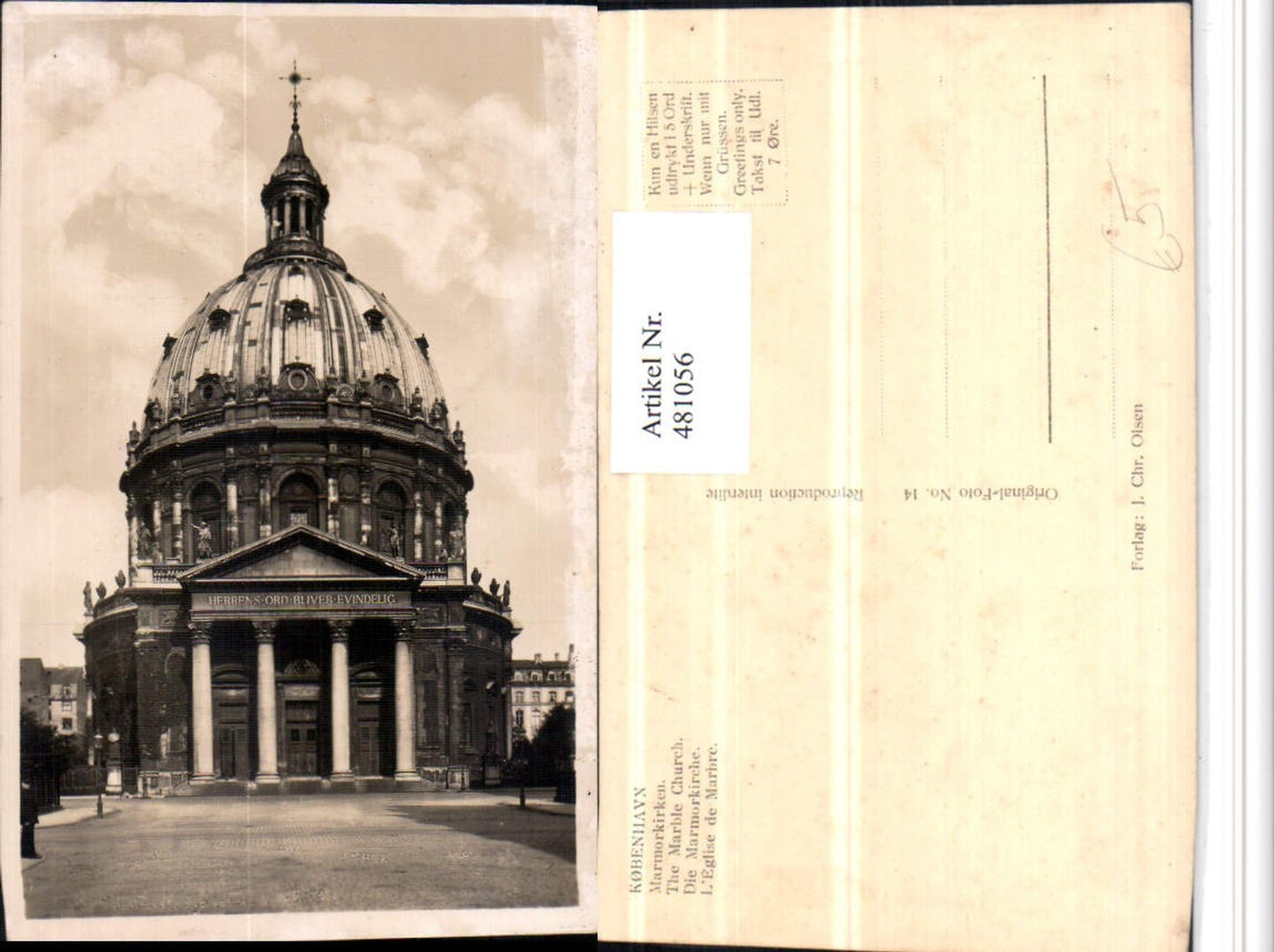 481056,Denmark Kobenhavn Copenhagen Marmorkirken church dome