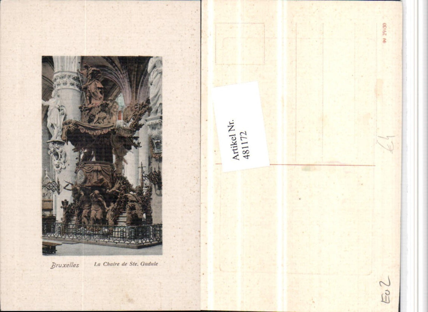 481172,Belgium Bruxelles Brüssel La Chaire de Ste Gudule Kanzel