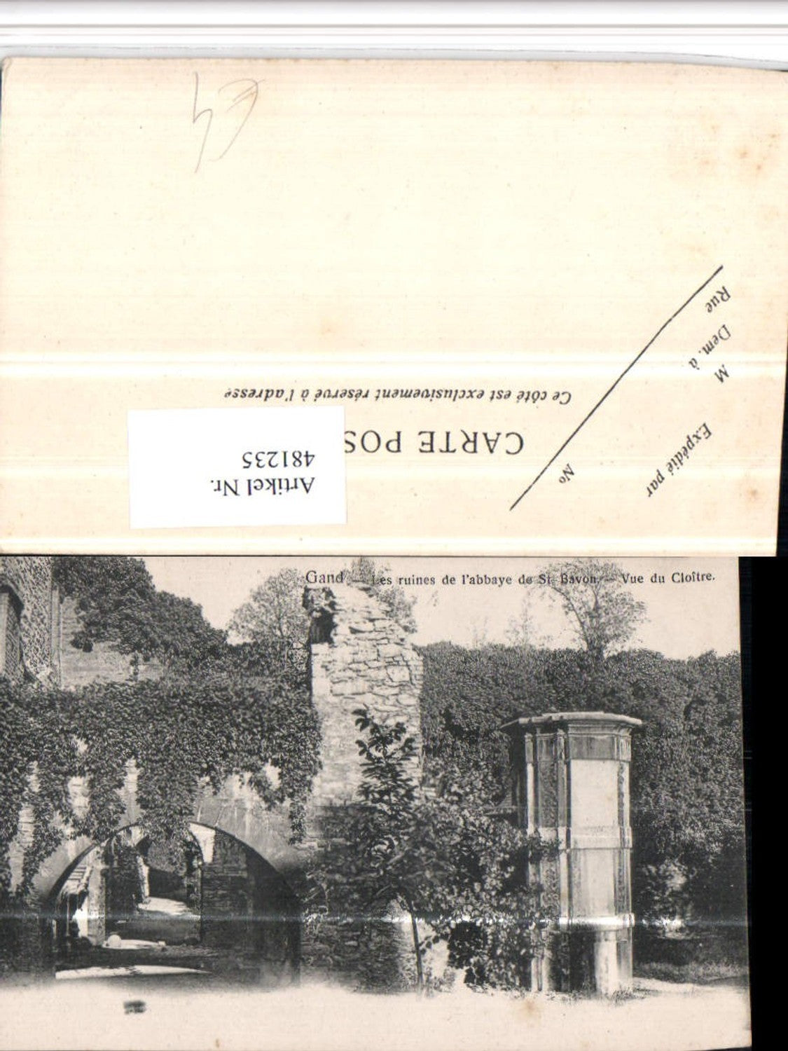 481235,Belgium Gand Gent Les ruines de abbaye St. Bavon Ruine