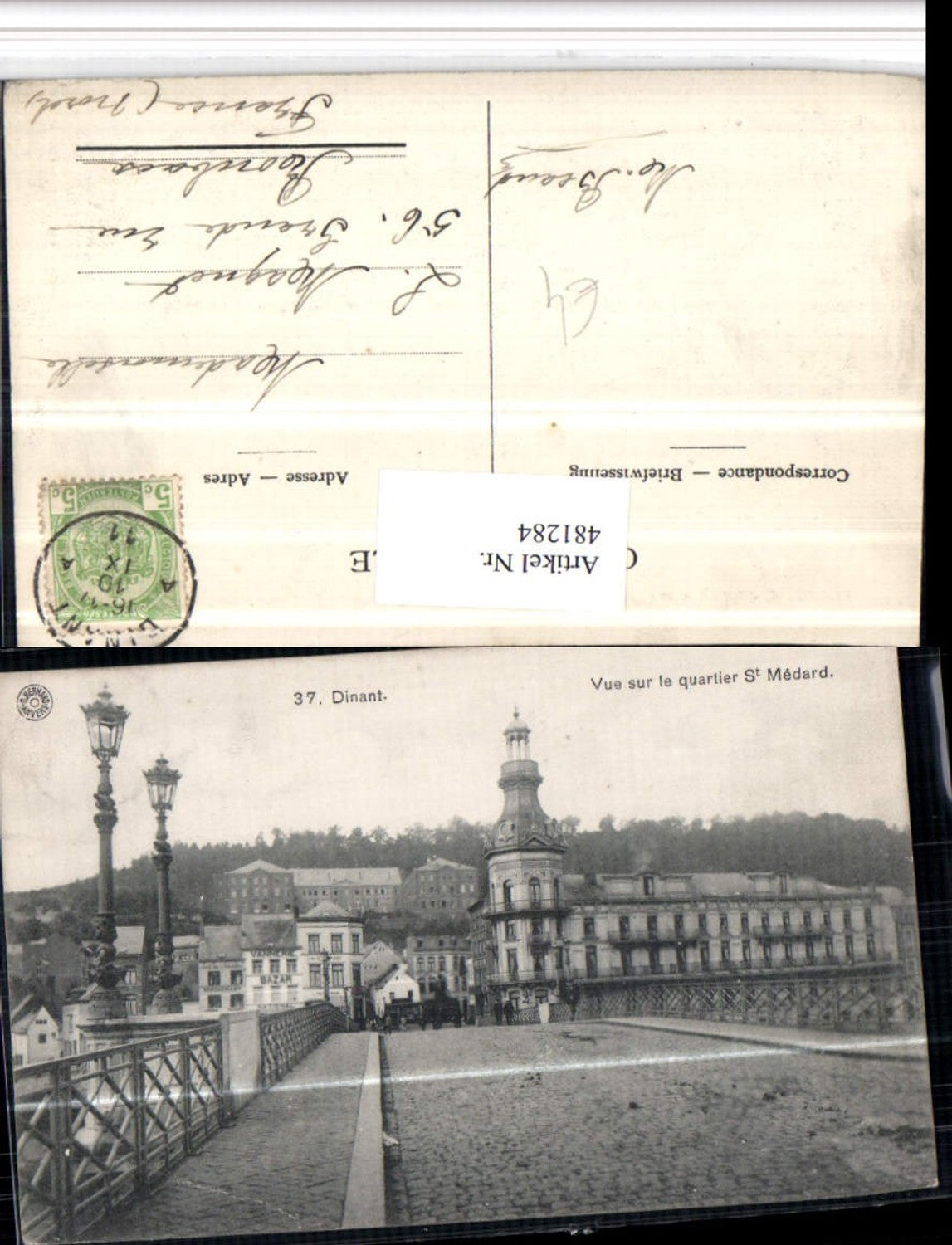 481284,Belgium Dinant Vue sur le quartier St Medard Brücke