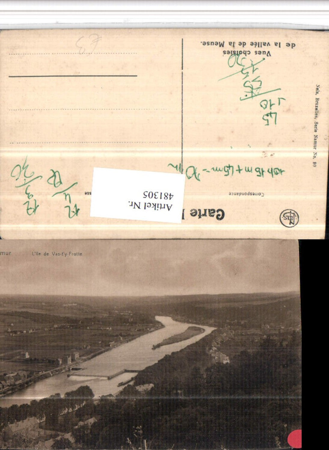 481305,Belgium Namur L'Ile de Vas-t'y Frotte Fluss Insel