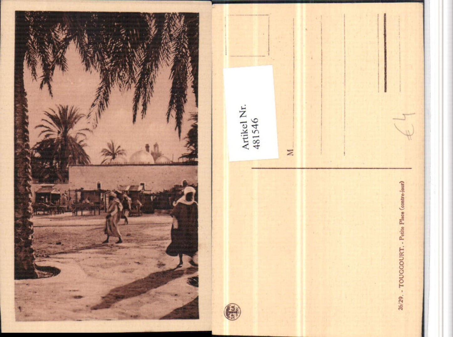 481546,Algeria Touggourt Petite Place Platz Palmen