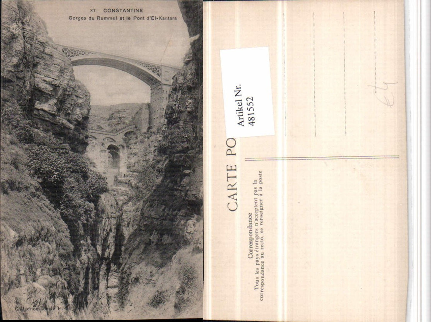 481552,Algeria Constantine Gorges du Rummel et Pont El-Kantara Brücke