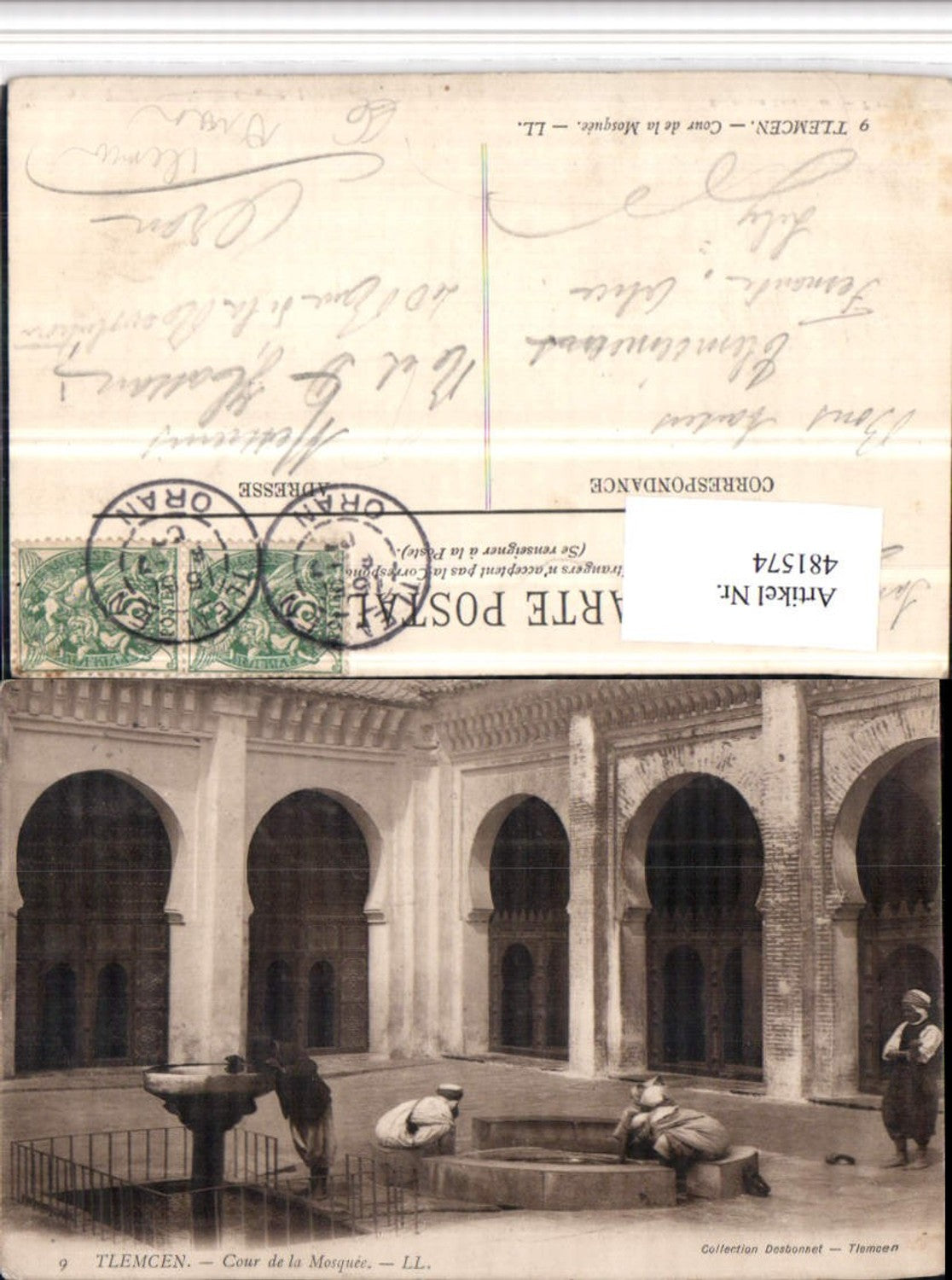481574,Algeria Tlemcen Cour de la Mosquee Moschee Brunnen