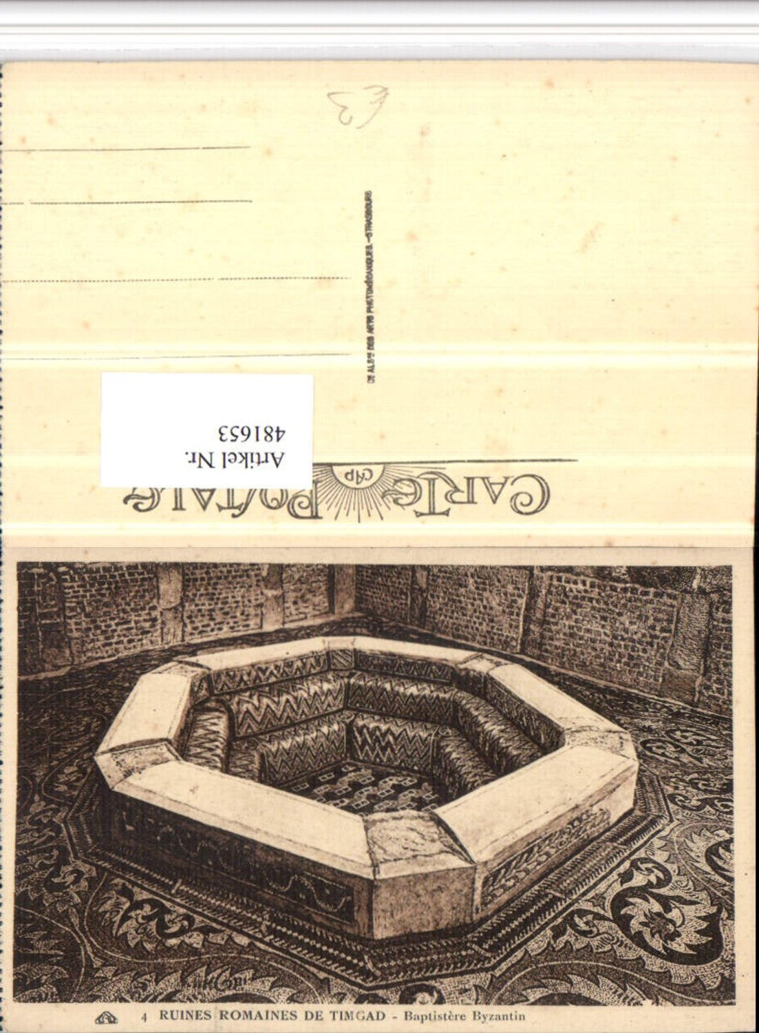 481653,Algeria Ruines Romaines Timgad Baptistere Byzantin Taufbecken