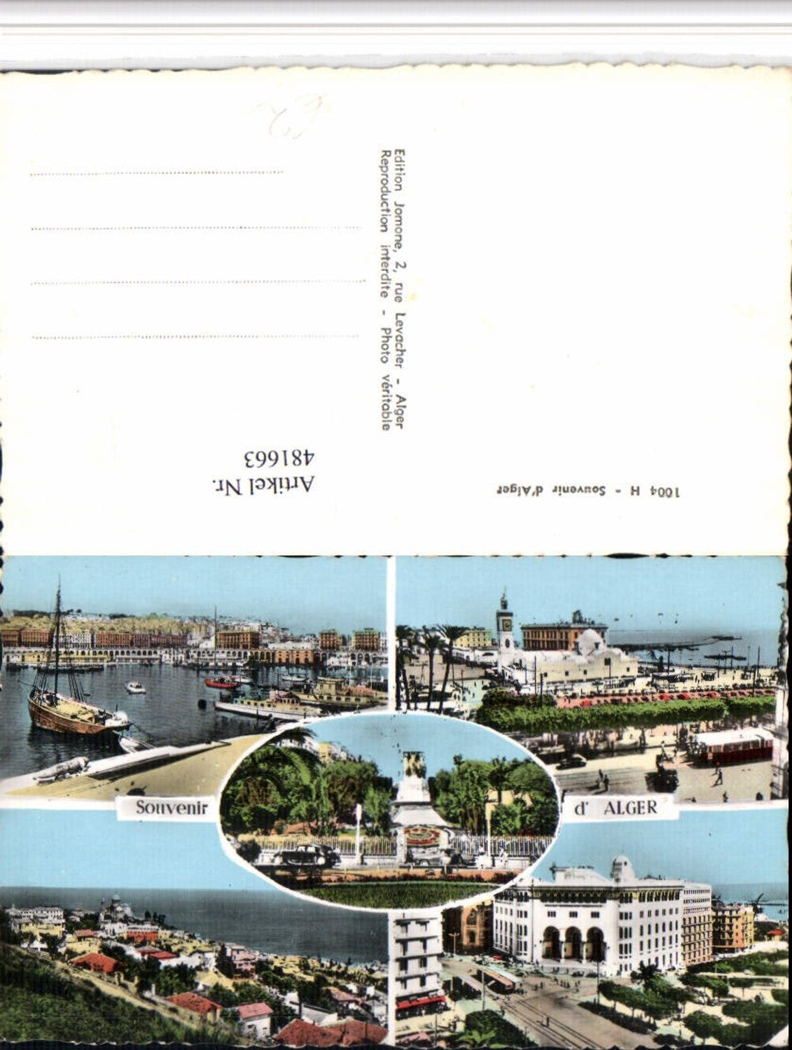 481663,Algeria Alger Algier Totale Hafen Denkmal Mehrbildkarte