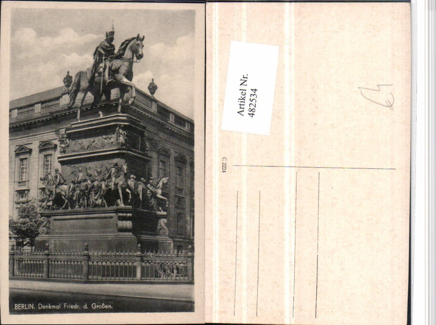 482534,Berlin Denkmal Friedrich d. Großen Statue