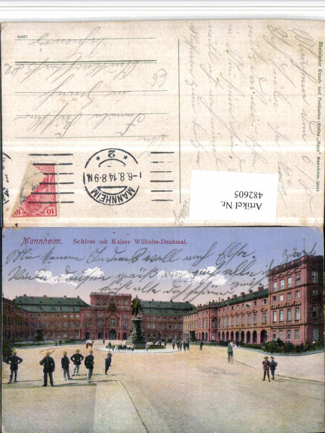 482605,Mannheim Schloss m. Kaiser Wilhelm Denkmal Statue