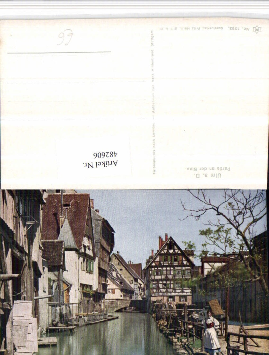 482606,Ulm an d. Donau Partie an d. Blau Kanal