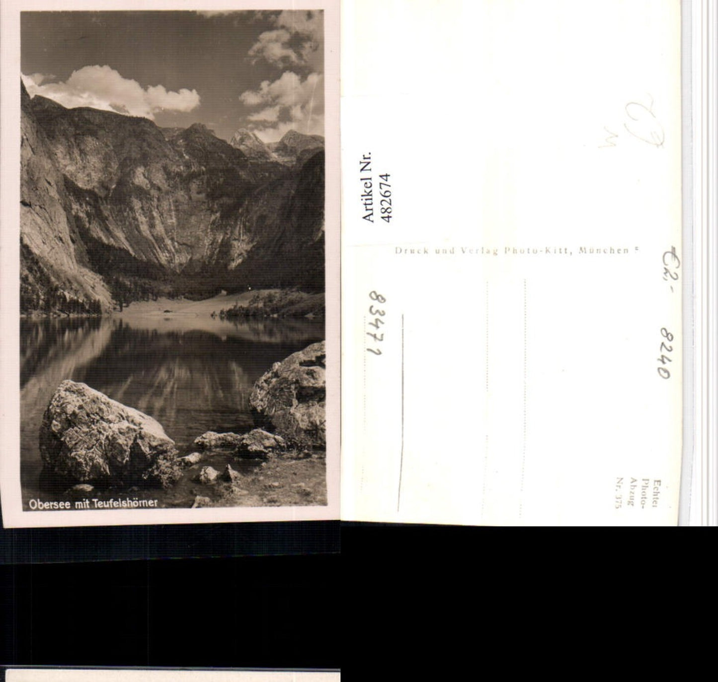 482674,Obersee See b. Schönau m. Teufelshörner Bergkulisse