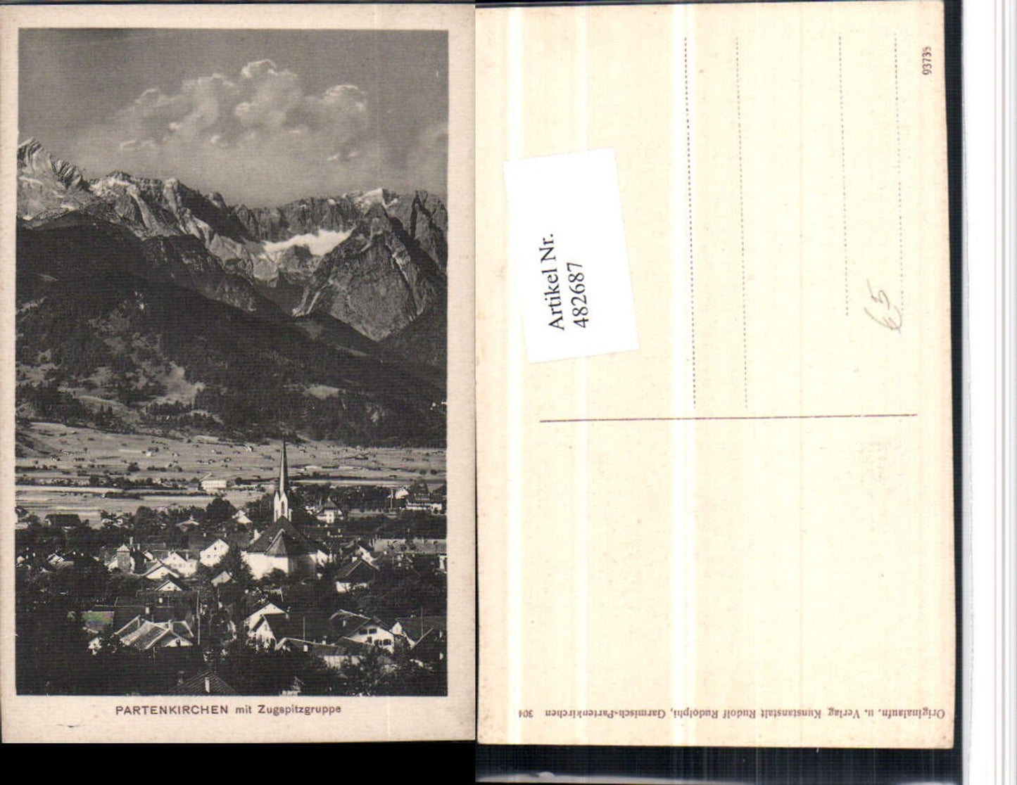 482687,Partenkirchen Totale m. Zugspitzgruppe Bergkulisse