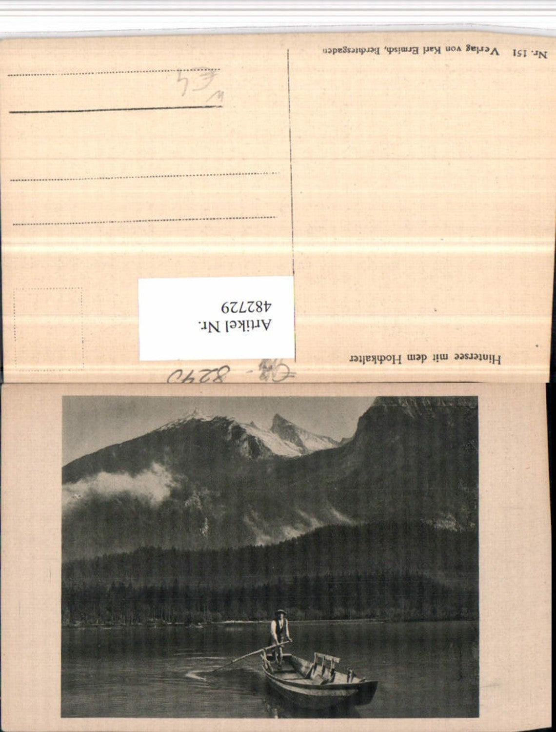 482729,Hintersee See b. Ramsau Boot m. Hochkalter Bergkulisse