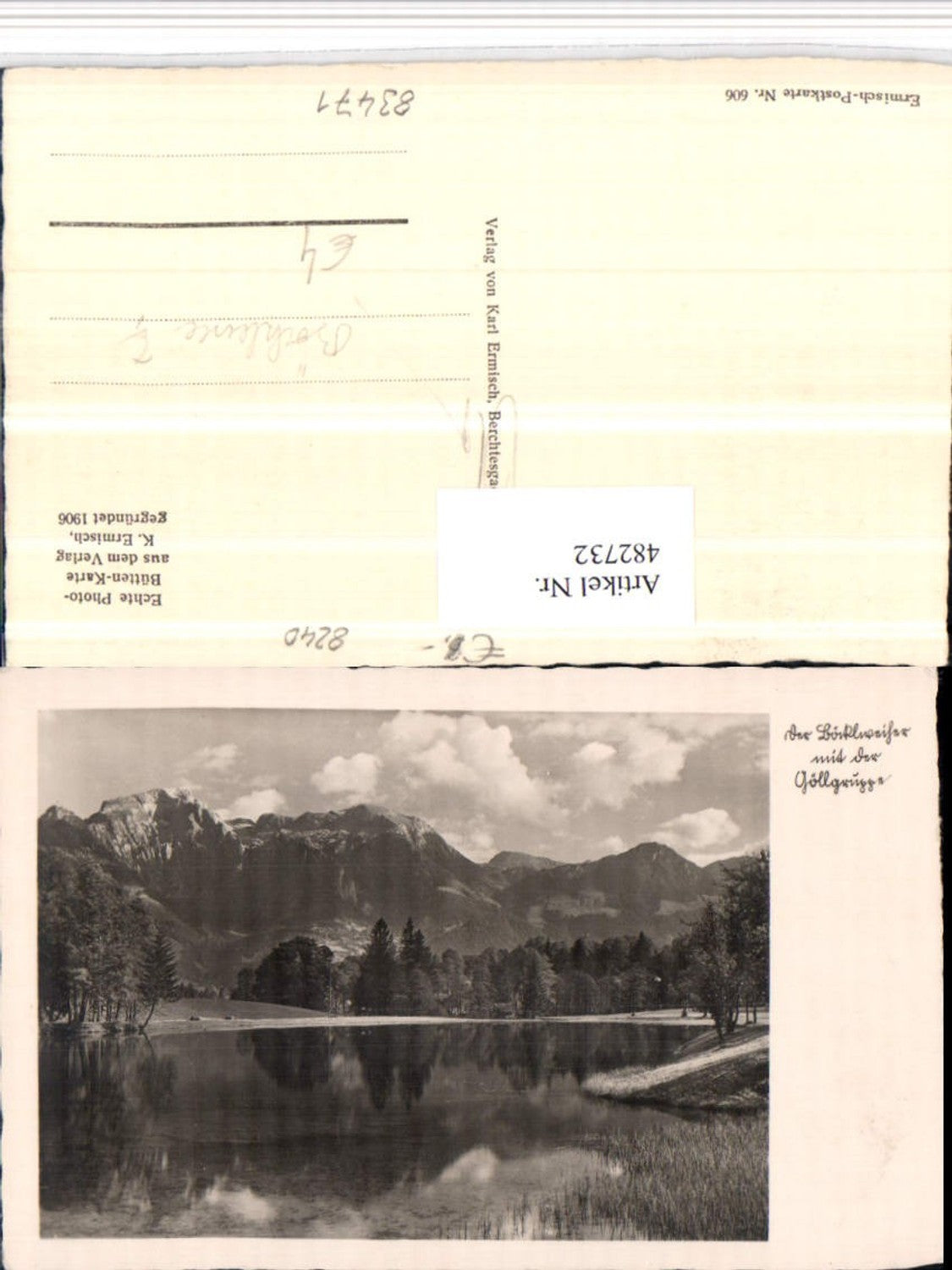 482732,Bischofswiesen Böcklweiher See m. Göllgruppe Bergkulisse