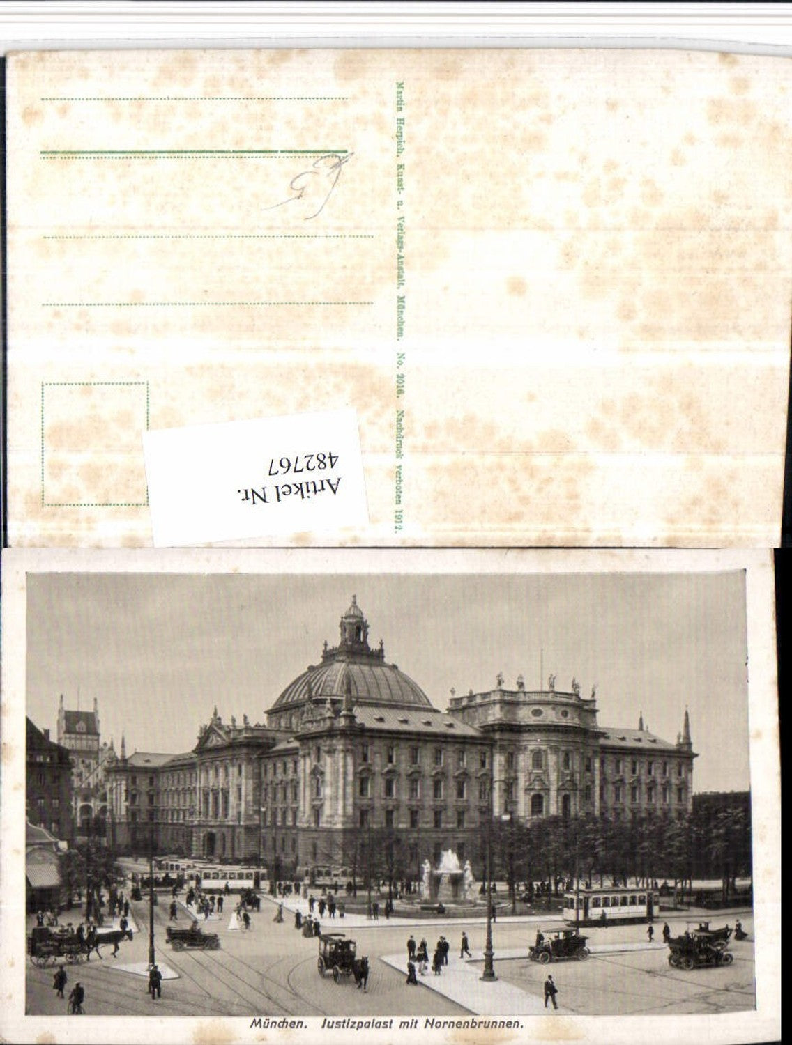 482767,München Justizpalast m. Nornenbrunnen Brunnen