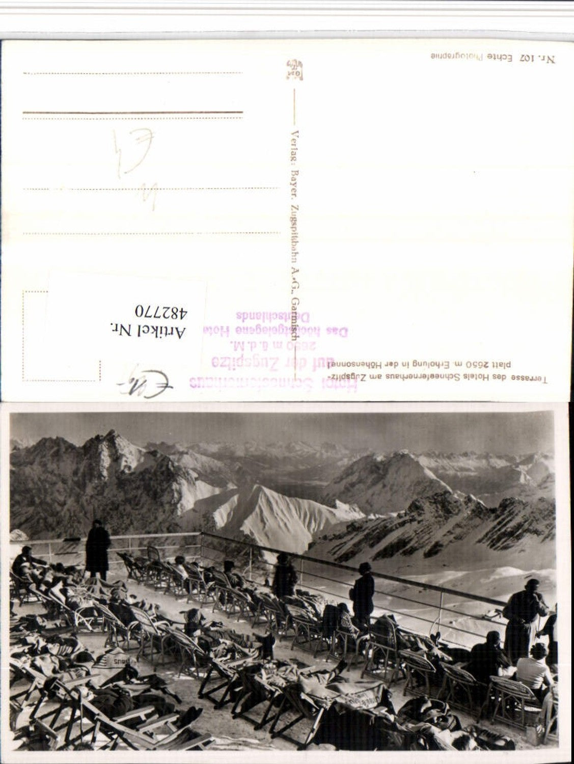 482770,Hotel Schneefernerhaus auf d. Zugspitze Terrasse b. Garmisch Bergkulisse