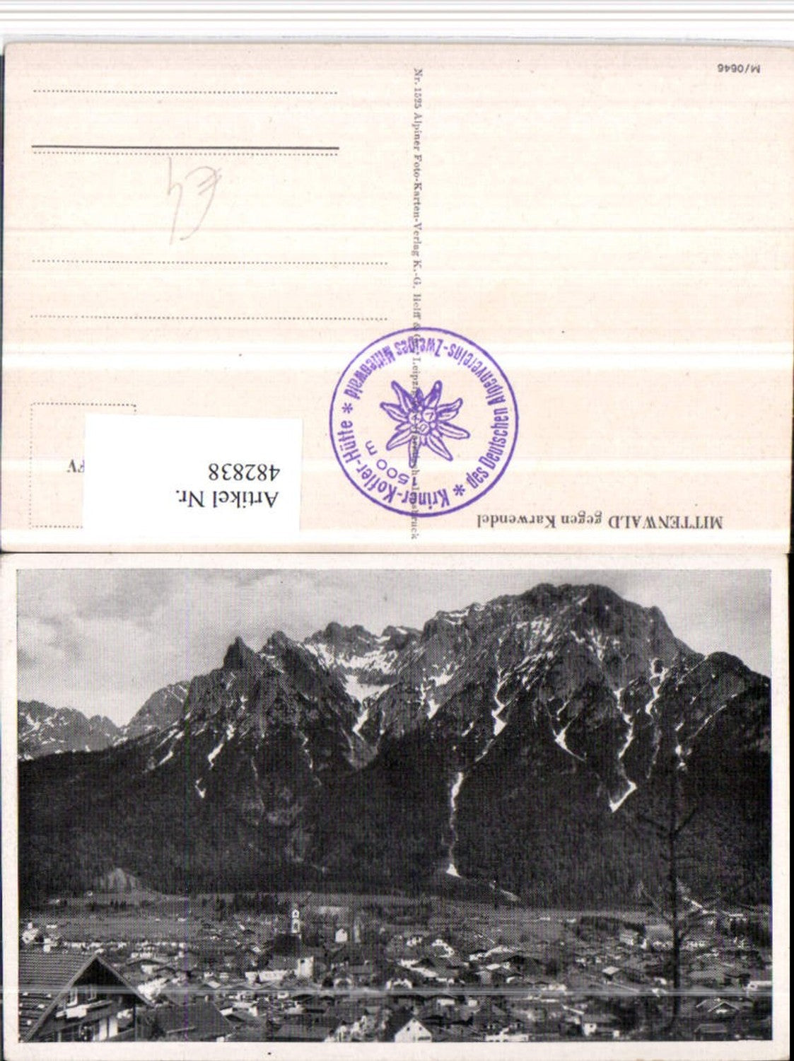 482838,Mittenwald Totale geg. Karwendel Bergkulisse