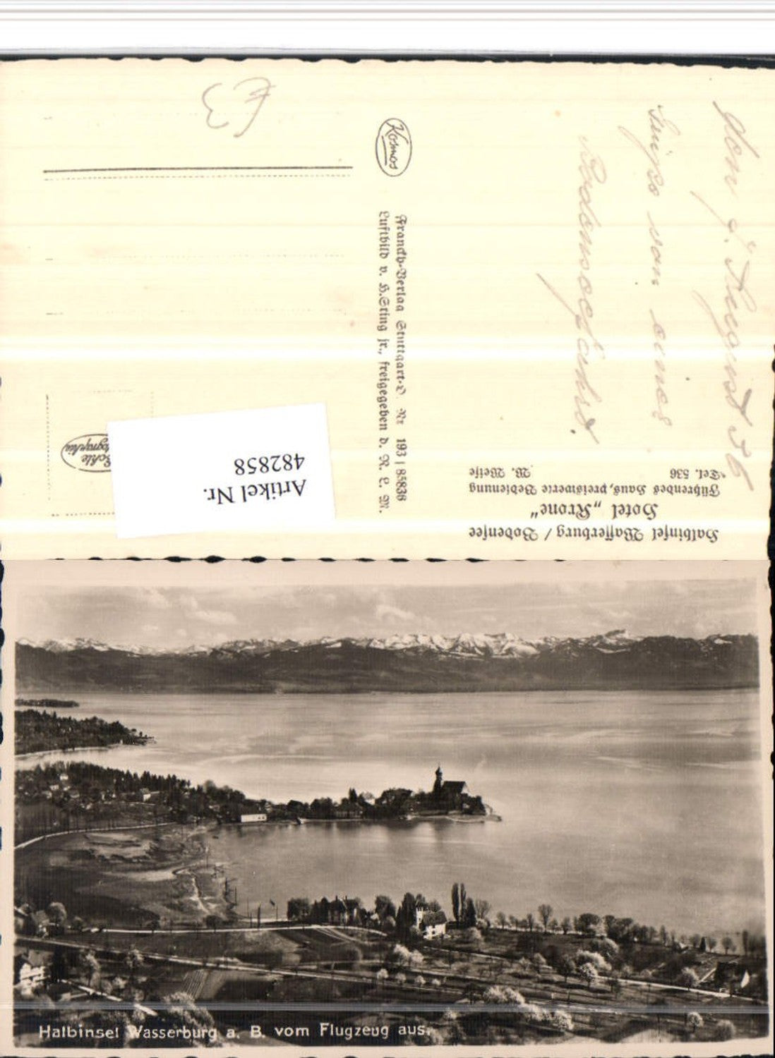 482858,Wasserburg am Bodensee Totale Bergkulisse Fliegeraufnahme