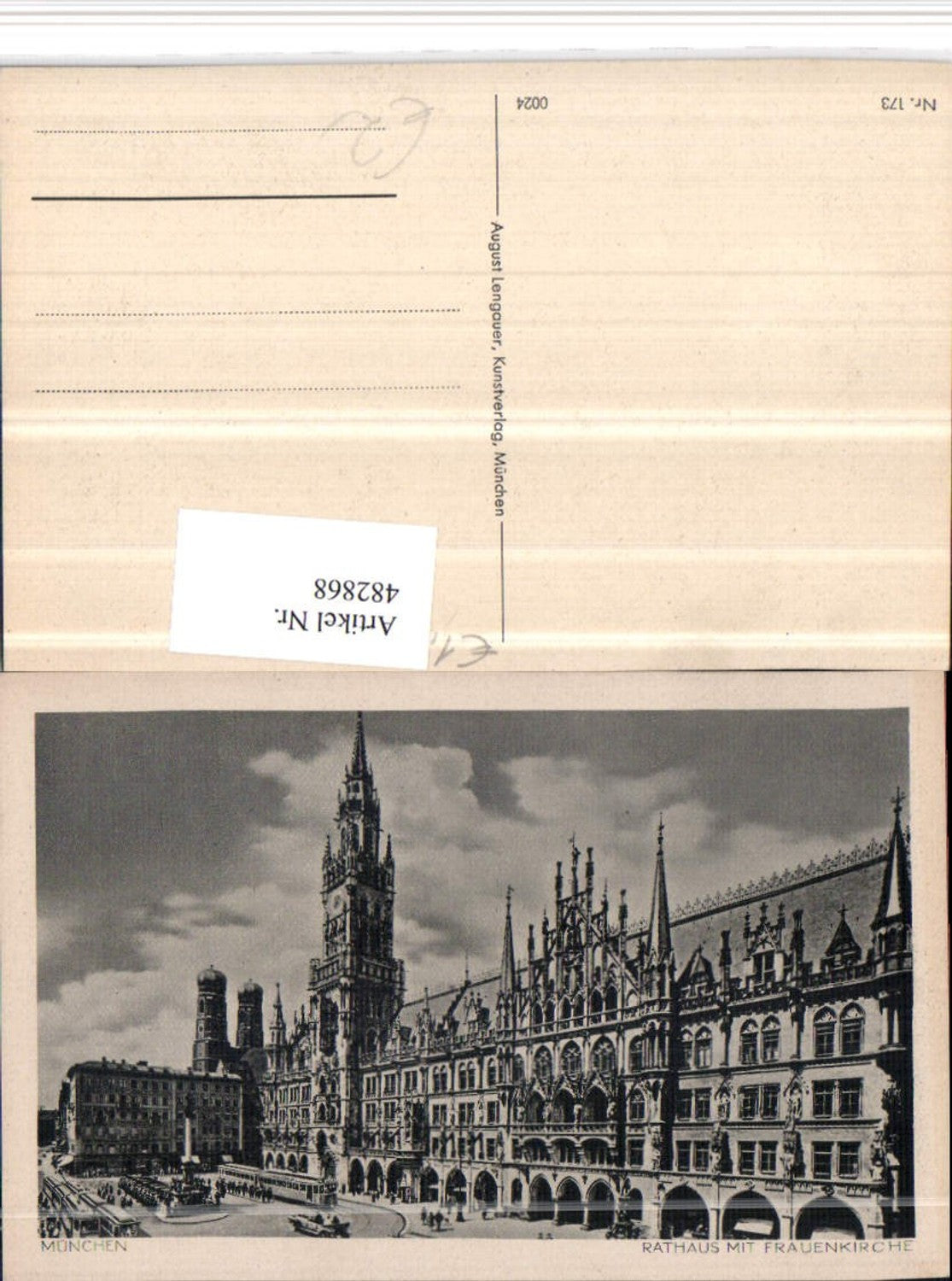 482868,München Rathaus m. Frauenkirche Türme