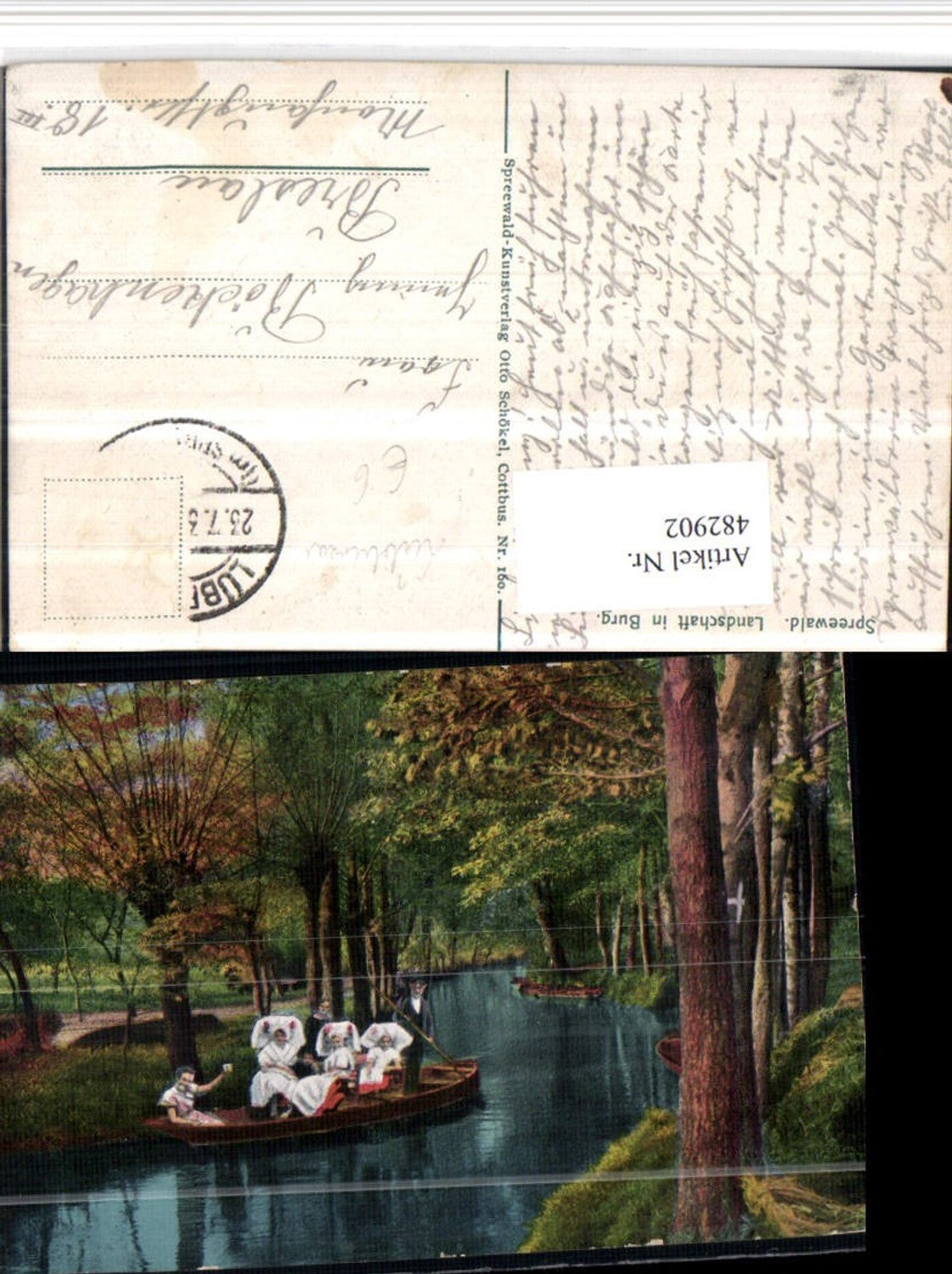 482902, Spreewald landscape in Burg Boot Tracht
