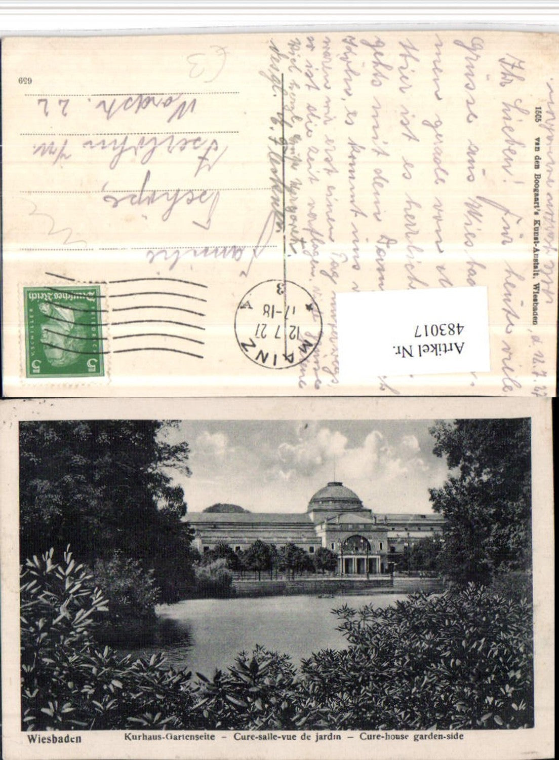 483017,Wiesbaden Kurhaus Gartenseite Teich