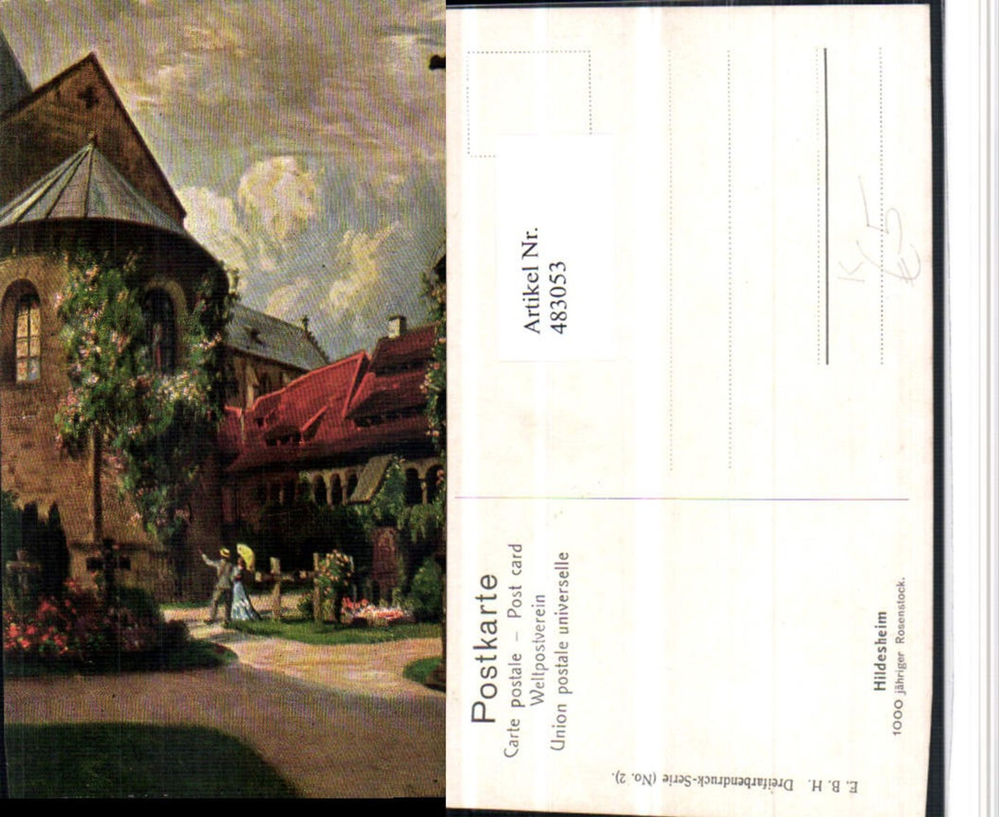 483053,Künstler AK Hildesheim 1000-jähriger Rosenstock