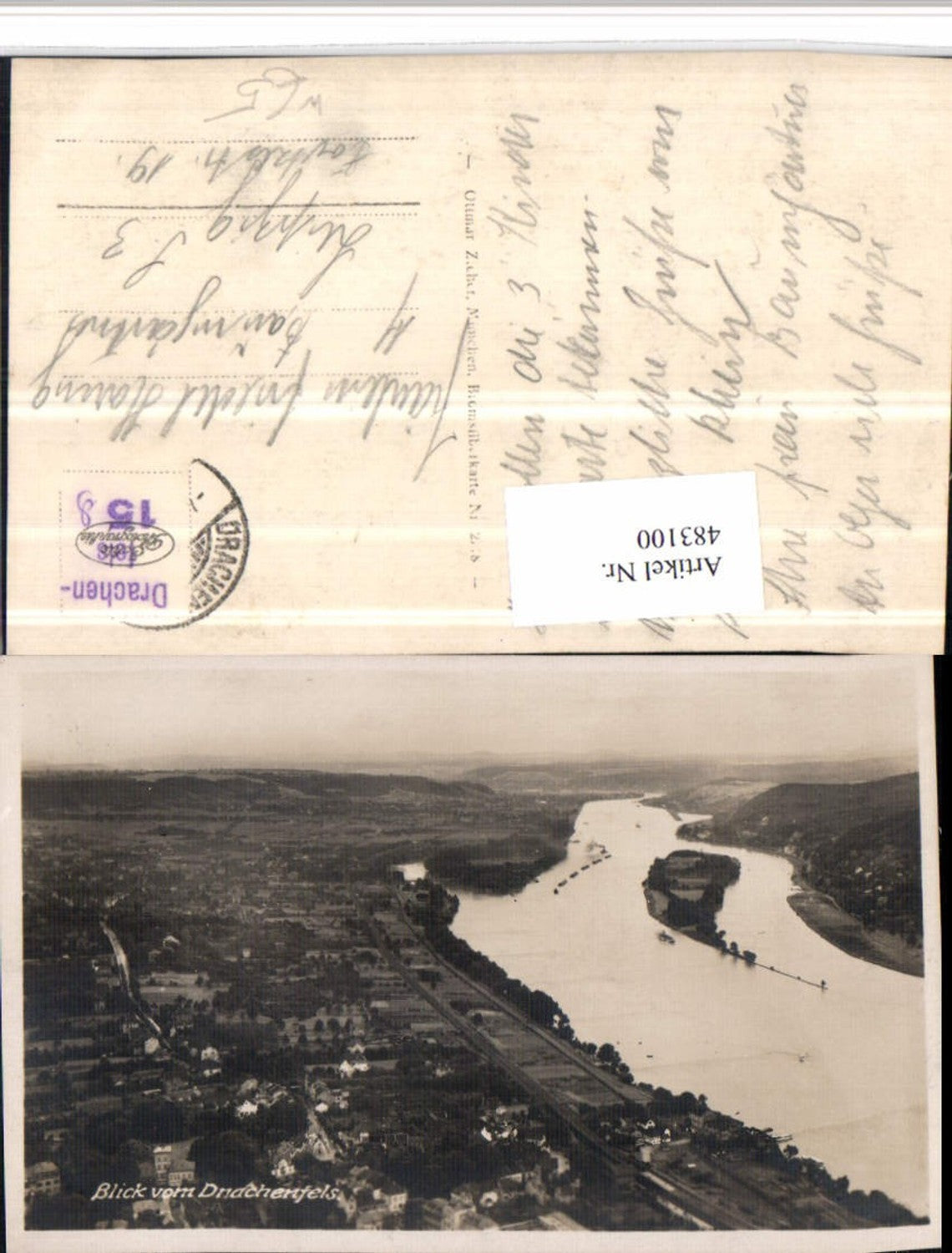 483100,Blick vom Drachenfels b. Königswinter am Rhein Insel