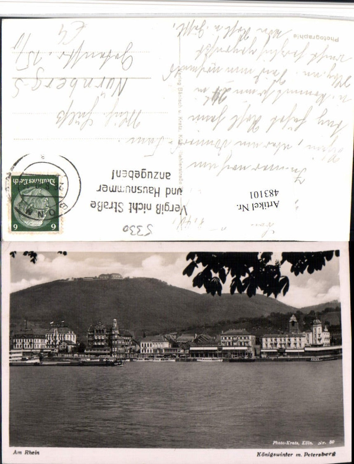 483101,Königswinter am Rhein Teilansicht m. Petersberg