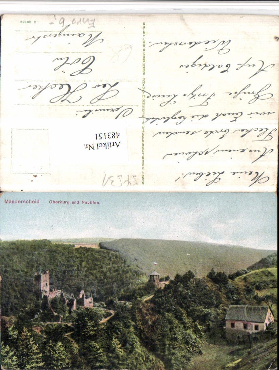 483151,Manderscheid Oberburg Burg u. Pavillon
