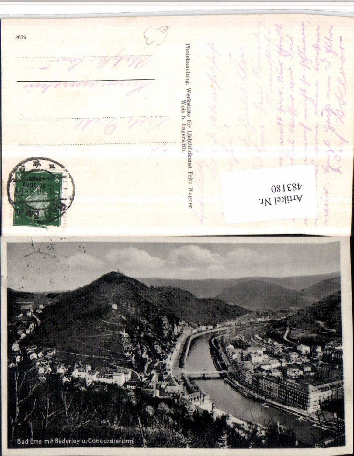 483180,Bad Ems Totale m. Bäderley u. Concordiaturm