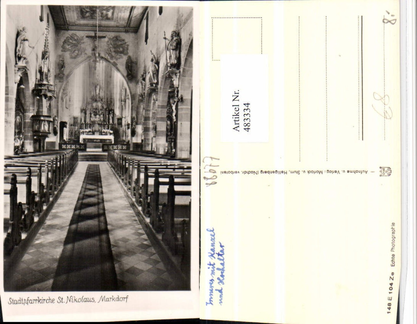 483334,Markdorf Stadtpfarrkirche Kirche St. Nikolaus Innenansicht