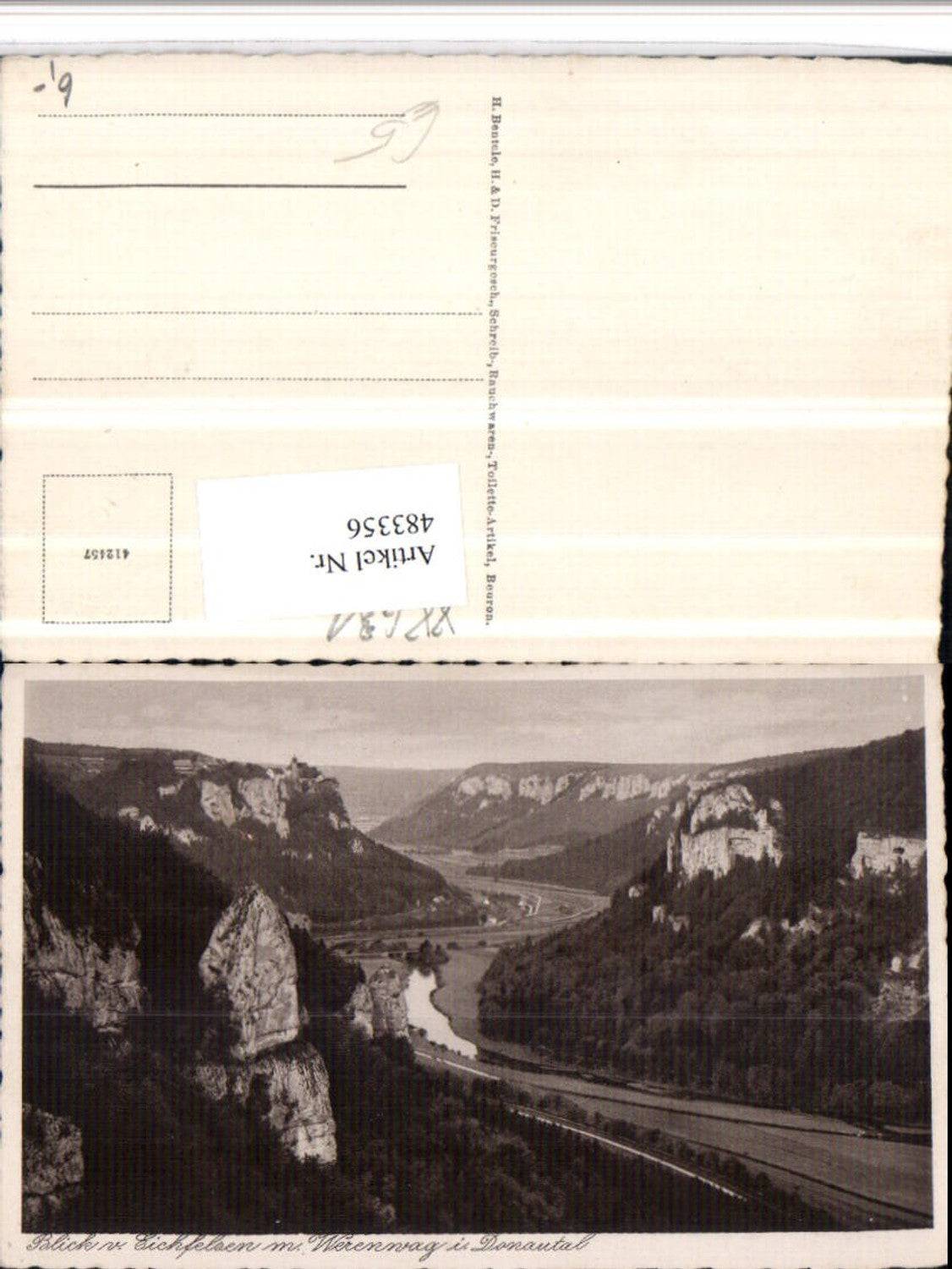 483356,Blick v. Eichfelsen m. Werenwag ins Donautal b. Beuron
