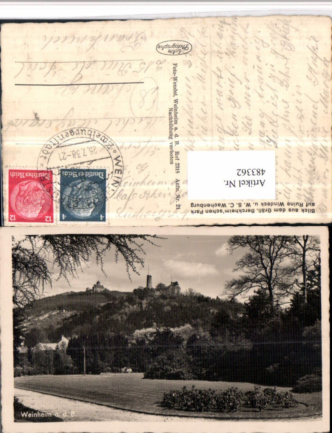 483362,Weinheim an d. Bergstraße Ruine Windeck u. Wachenburg