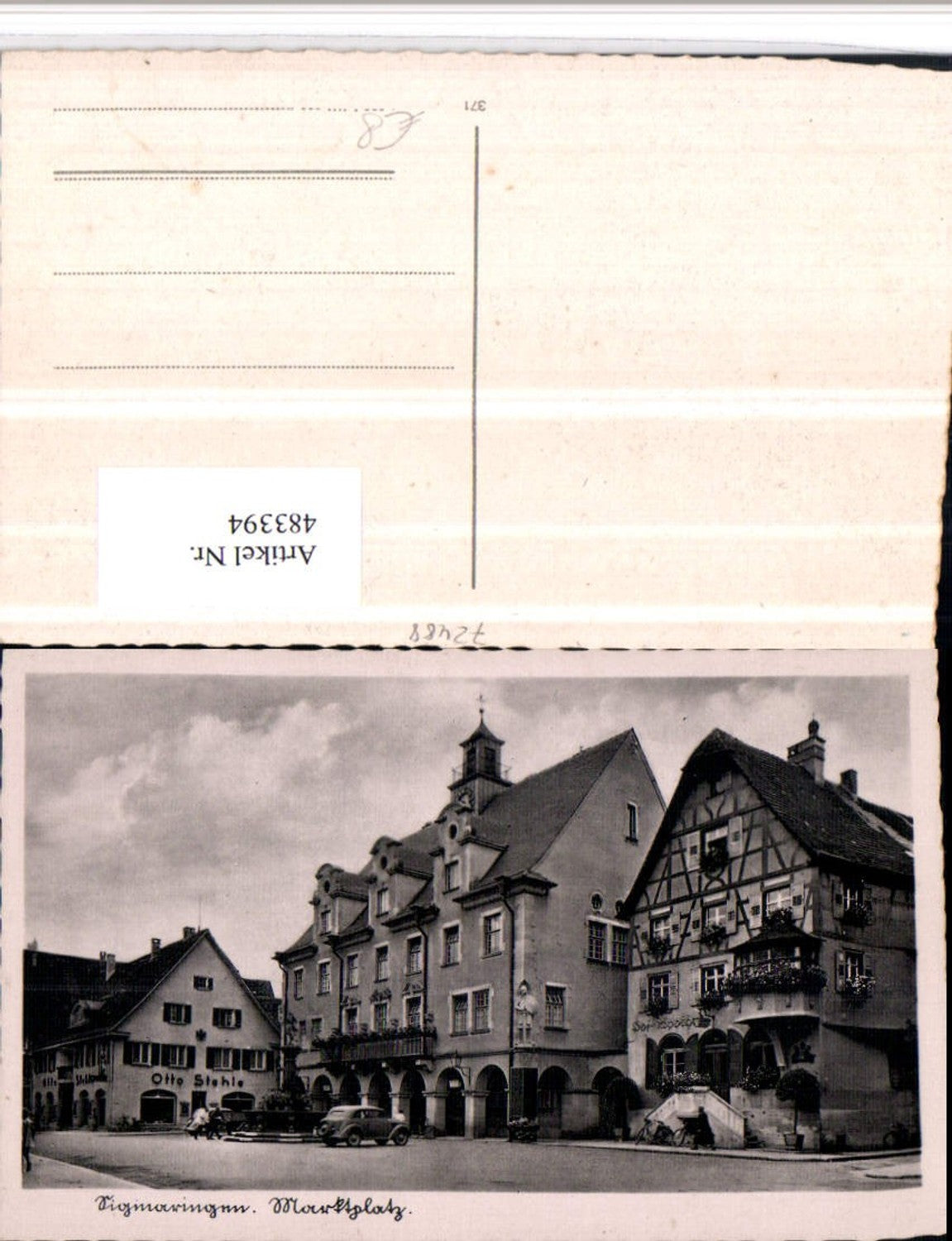 483394, Sigmaringen Market Square Town Hall Otto Stehle