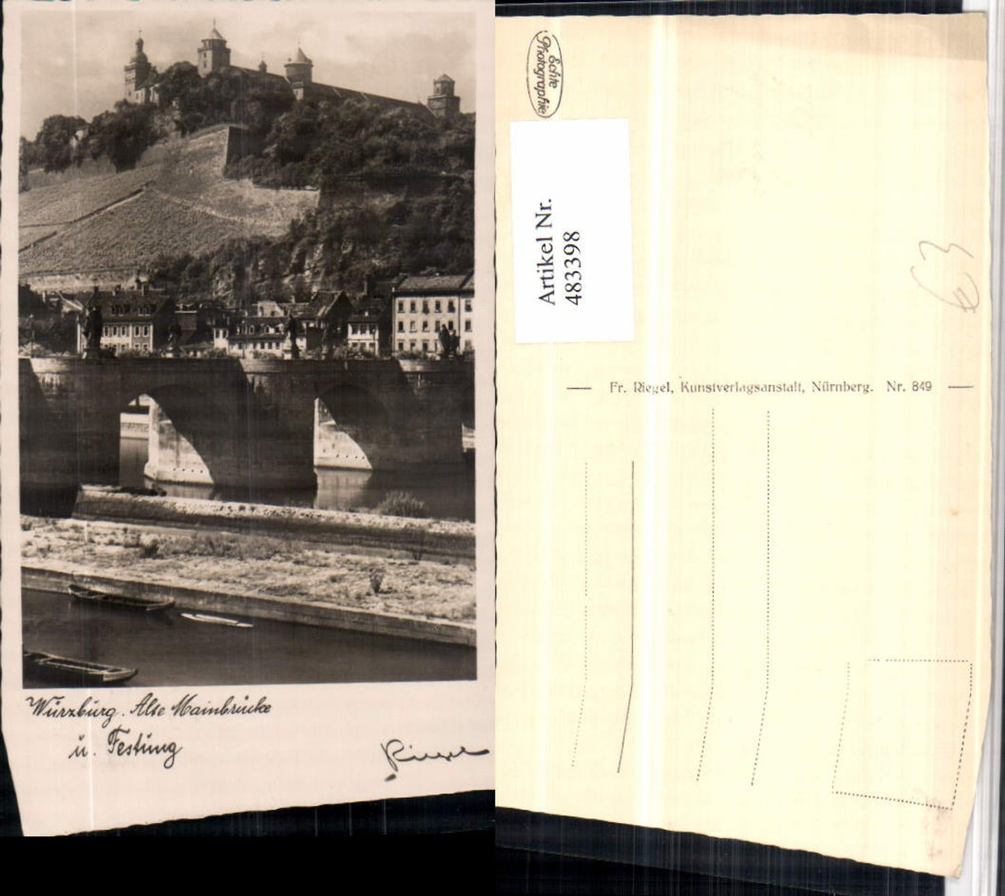 483398,Würzburg Alte Mainbrücke Brücke m. Festung