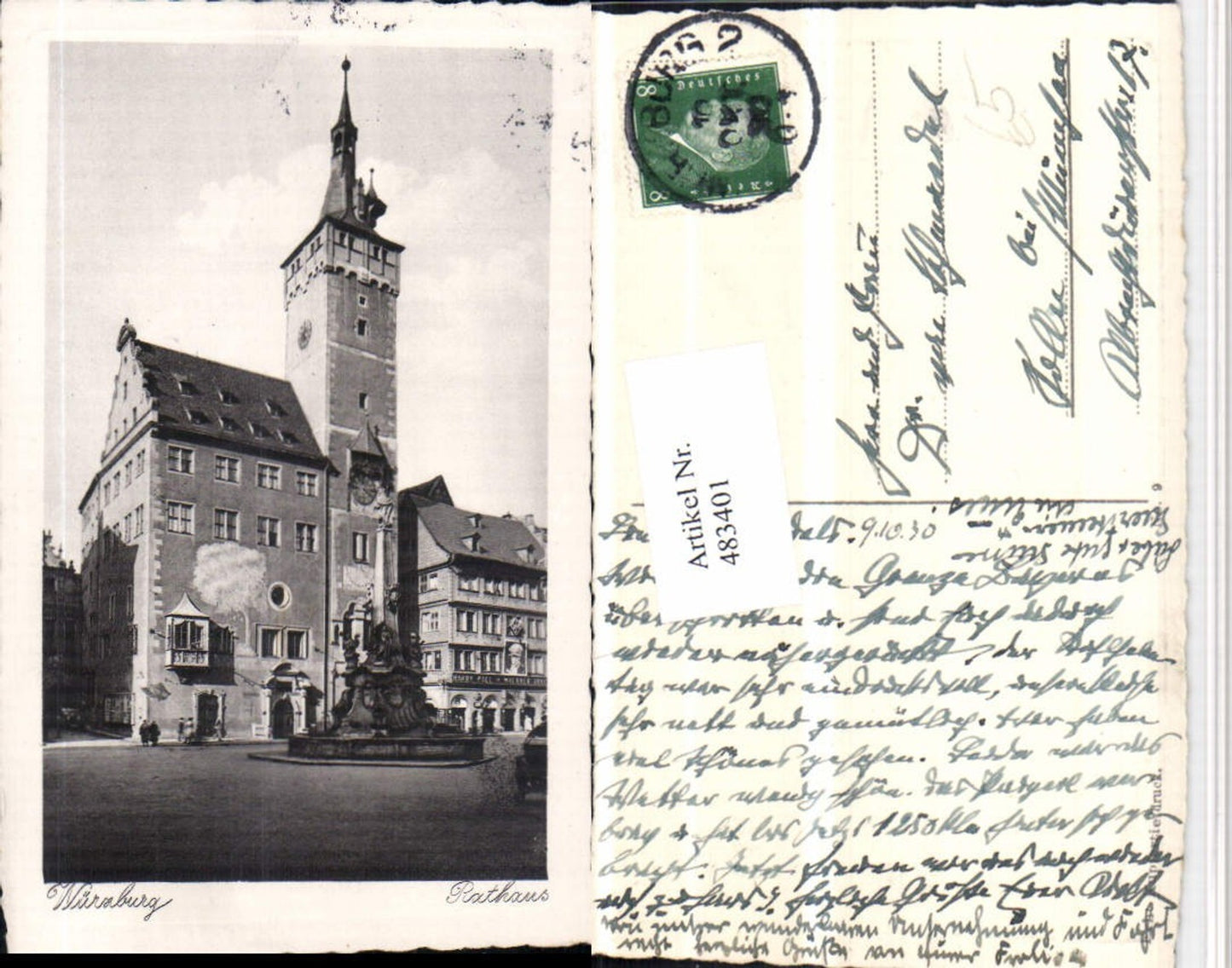 483401,Würzburg Rathaus Brunnen