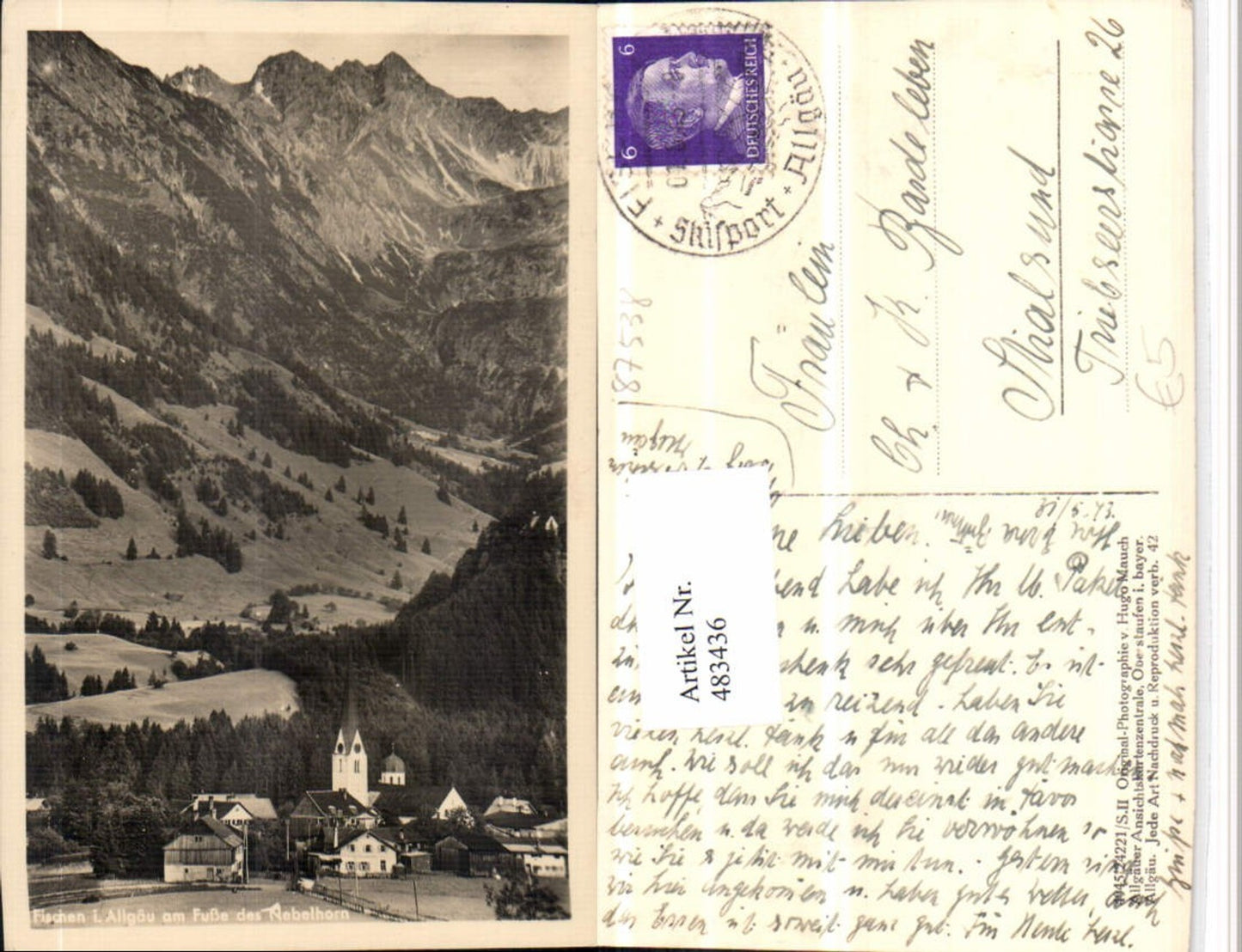 483436,Fischen im Allgäu Teilansicht m. Nebelhorn Bergkulisse