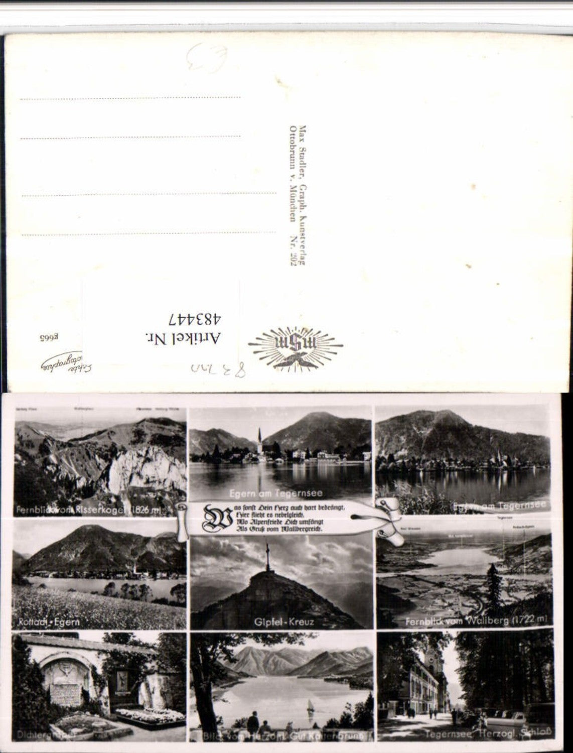 483447,Egern am Tegernsee Totale Dichtergräber Gipfelkreuz Mehrbildkarte