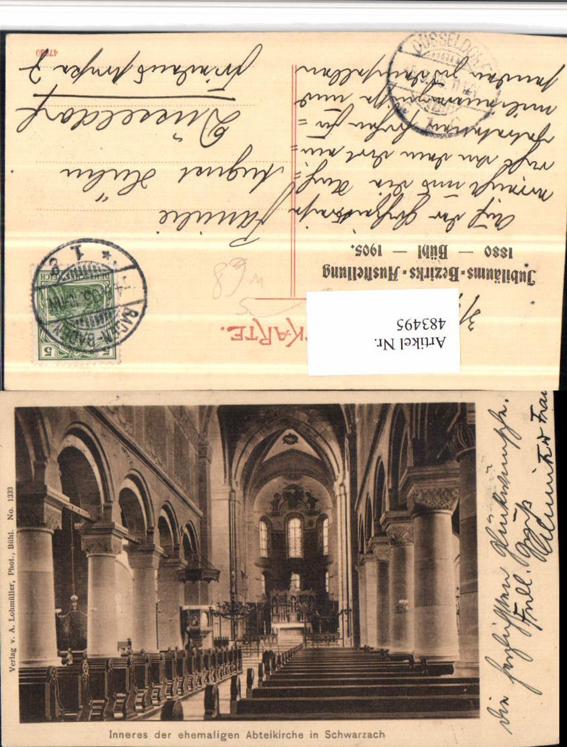 483495,Schwarzach b. Bühl Abteikirche Jubiläums-Bezirk-Ausstellung 1905