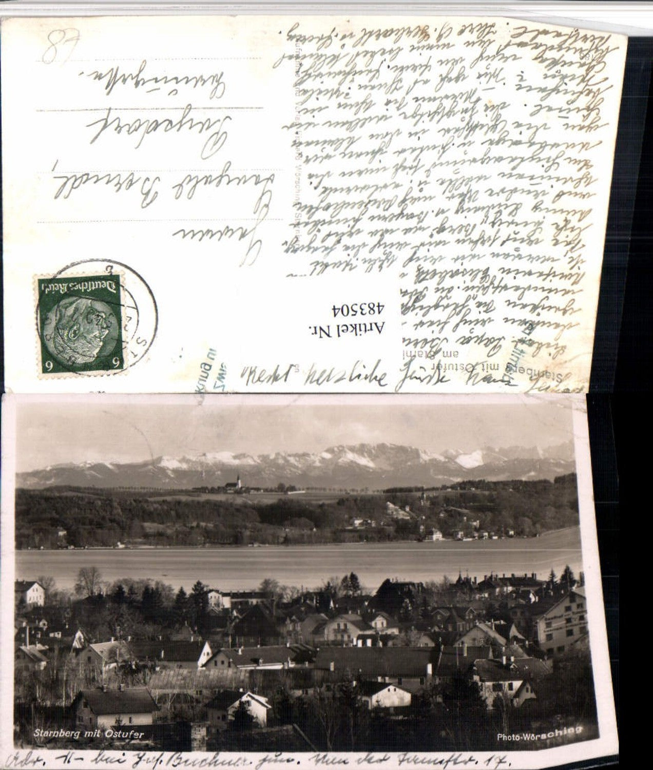 483504,Starnberg Teilansicht m. Ostufer Bergkulisse