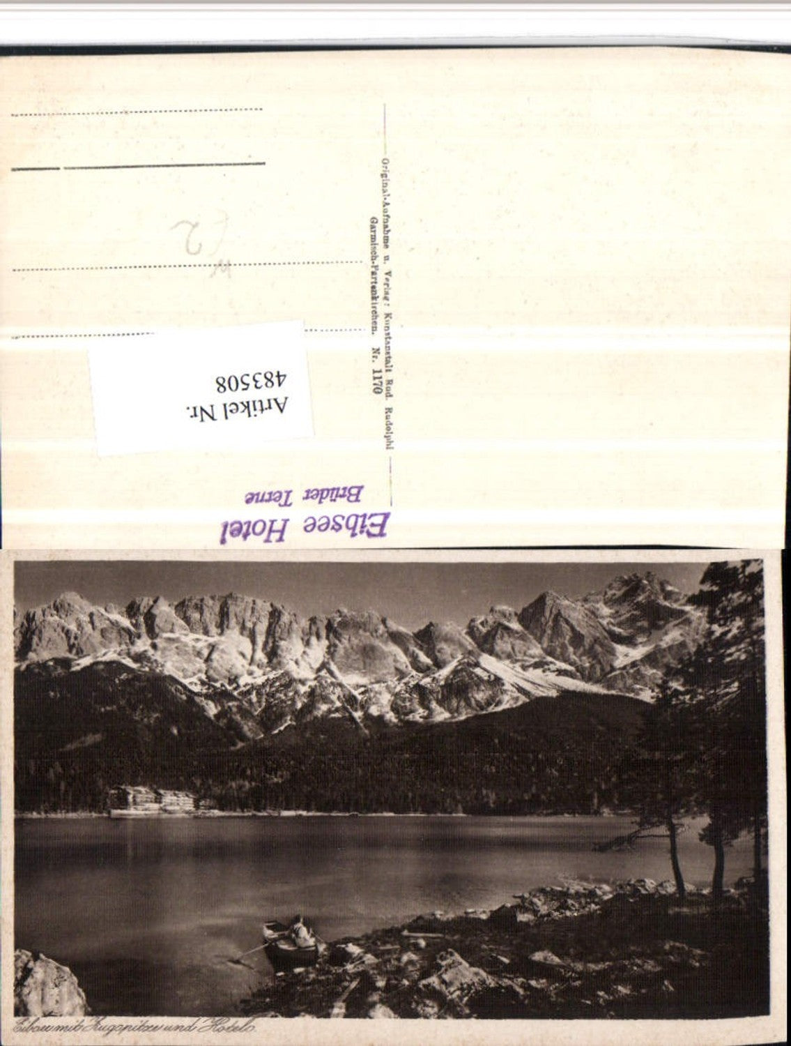 483508, Eibsee lake near Grainau with Zugspitze mountain scenery