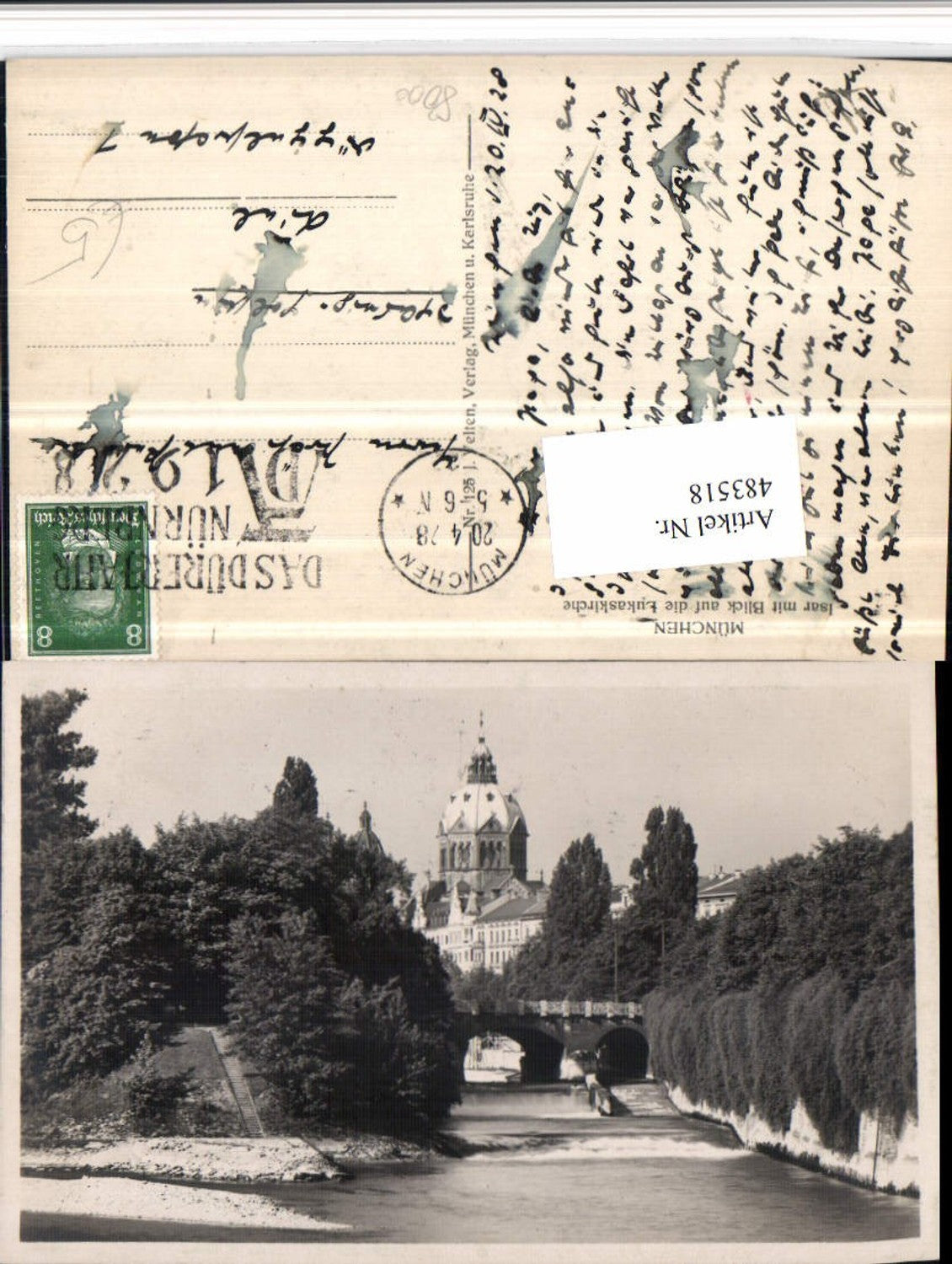483518,München Isar m. Blick auf die Lukaskirche Kirche