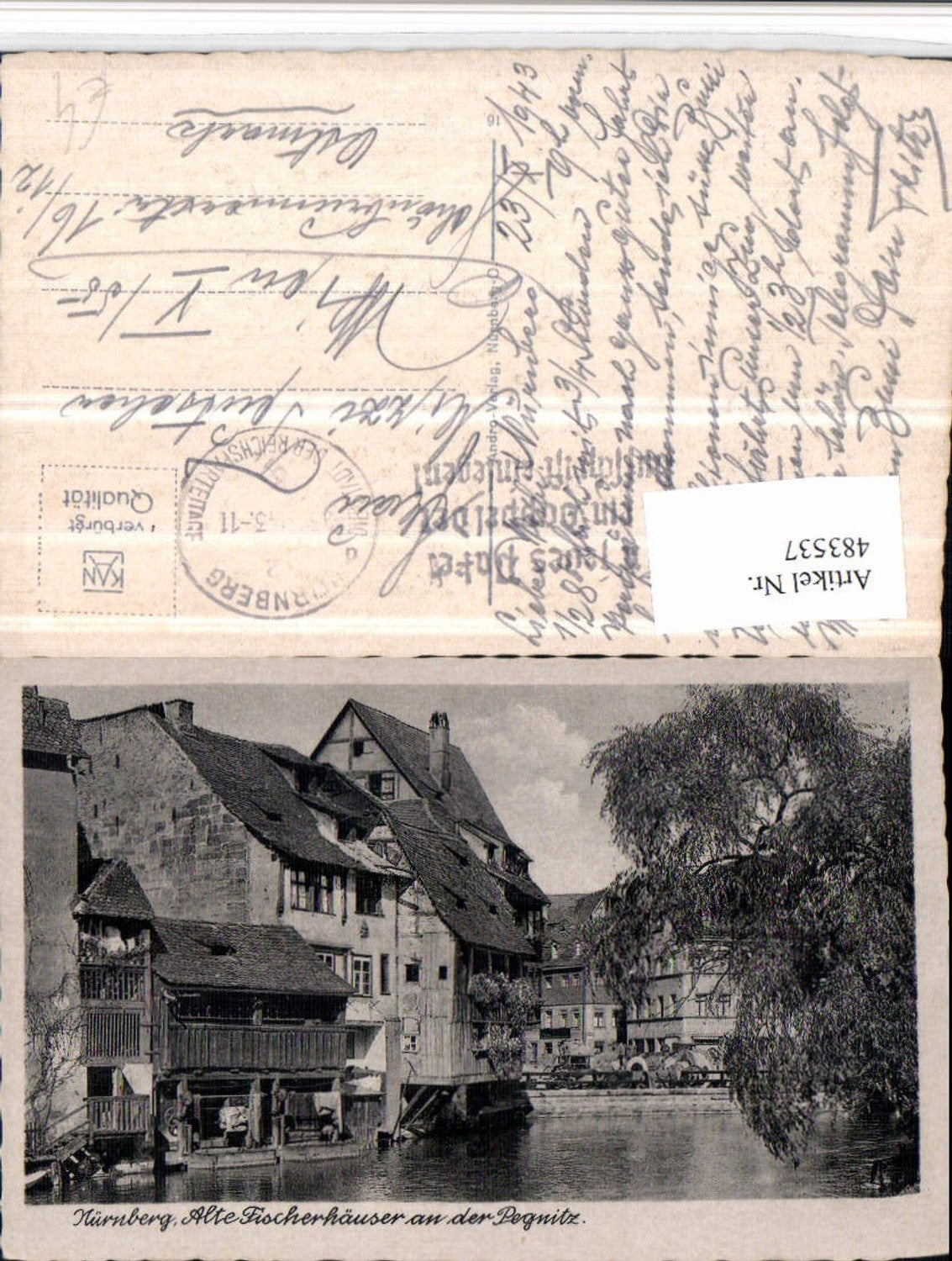 483537,Nürnberg Alte Fischerhäuser an d. Pegnitz Fluss