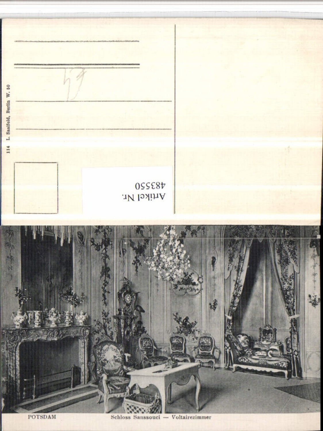 483550, Potsdam Sanssouci Palace Voltaire Room Interior view