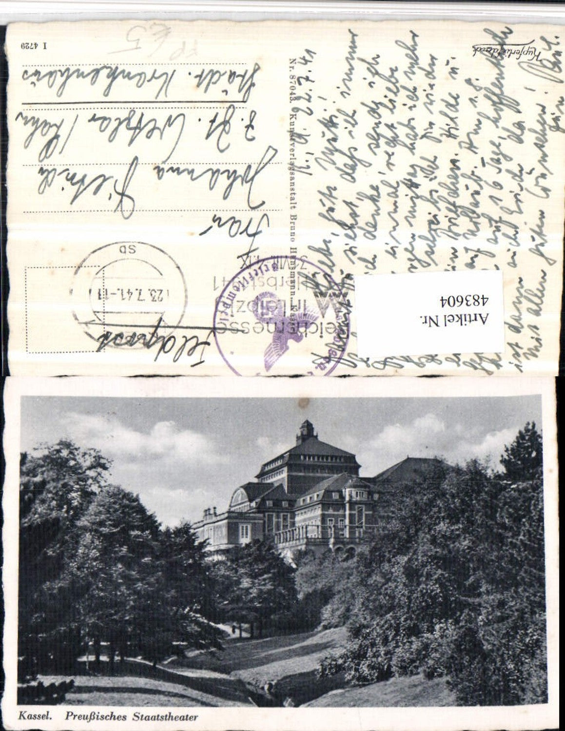 483604,Kassel Preußisches Staatstheater Feldpost