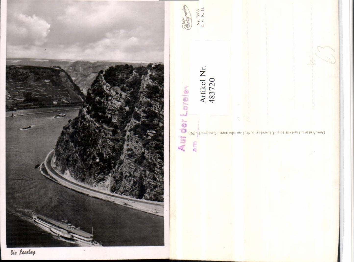 483720,Loreley Felsen b. St. Goarshausen Dampfer