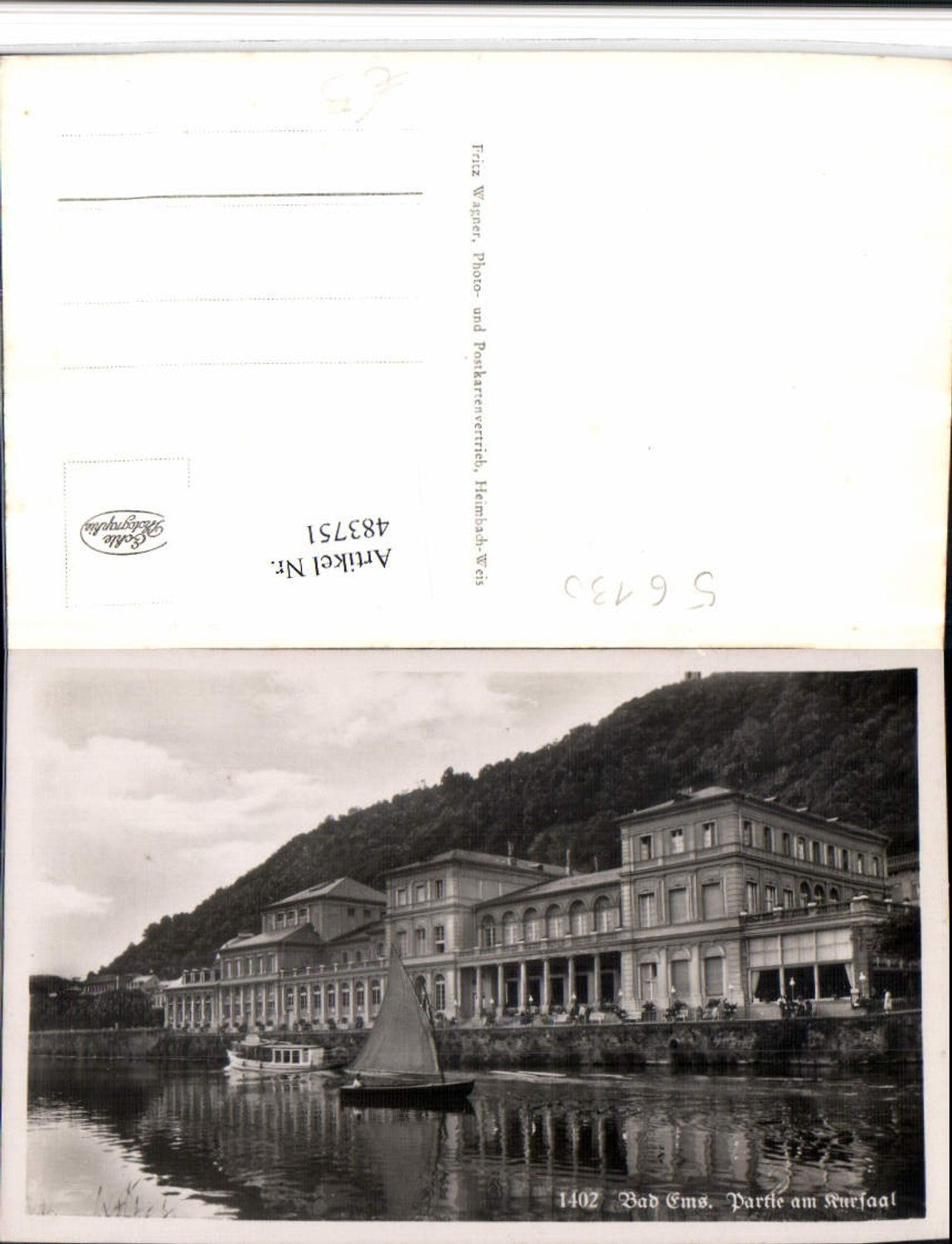 483751,Bad Ems Partie am Kursaal Segelboot