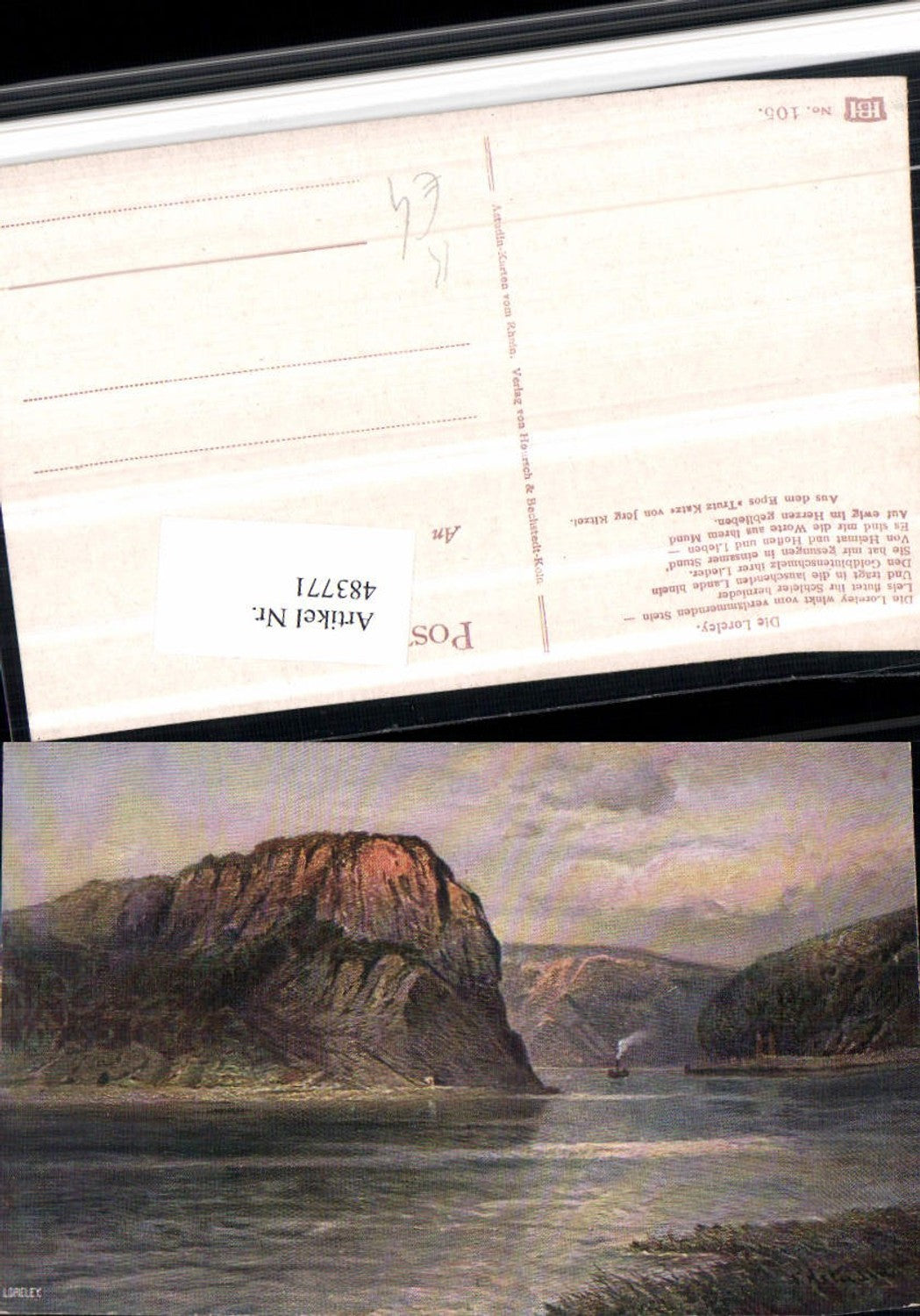 483771,Künstler AK Astudin Loreley Felsen b. St. Goarshausen